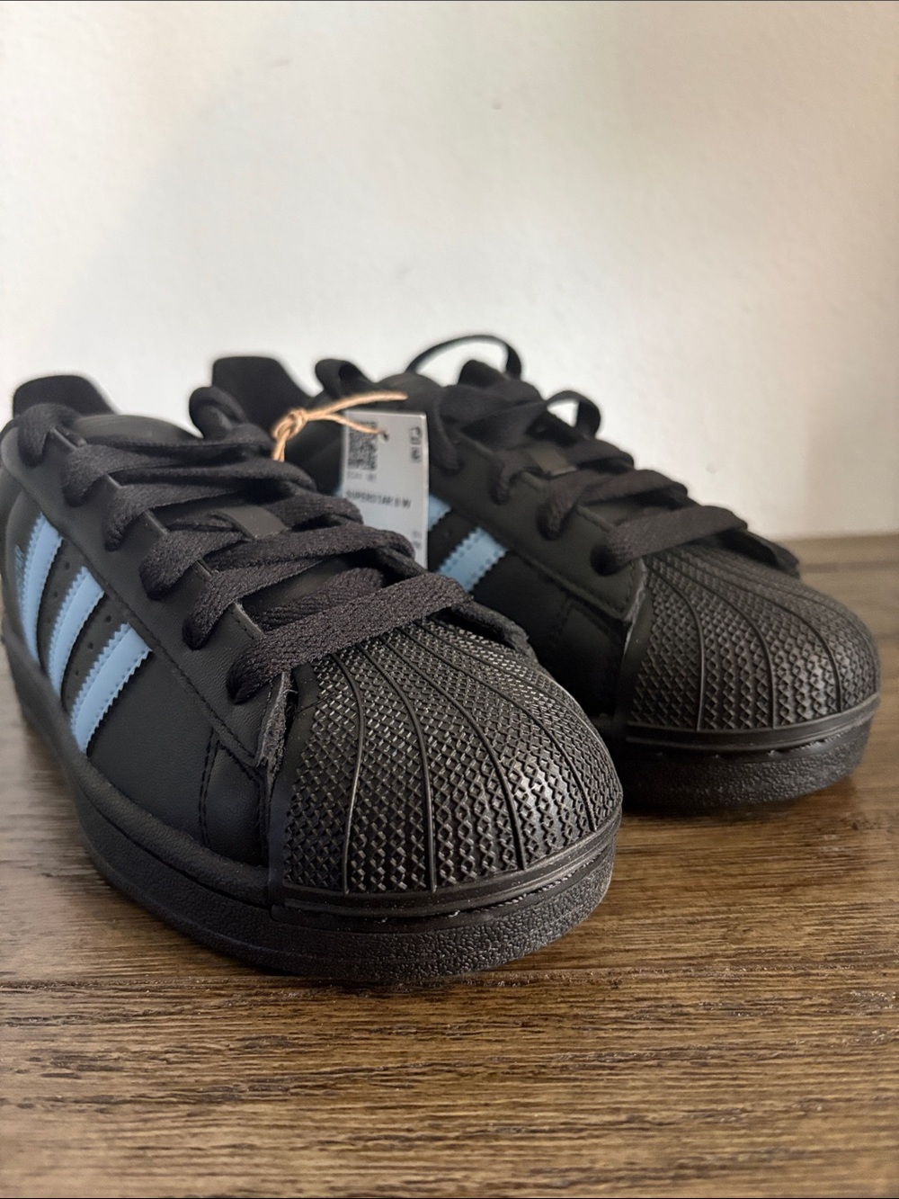 NIB [adidas] Superstar II Low Top Sneakers Black/Ash Blue Women’s 7 / Mens 5.5 - Picture 12 of 16
